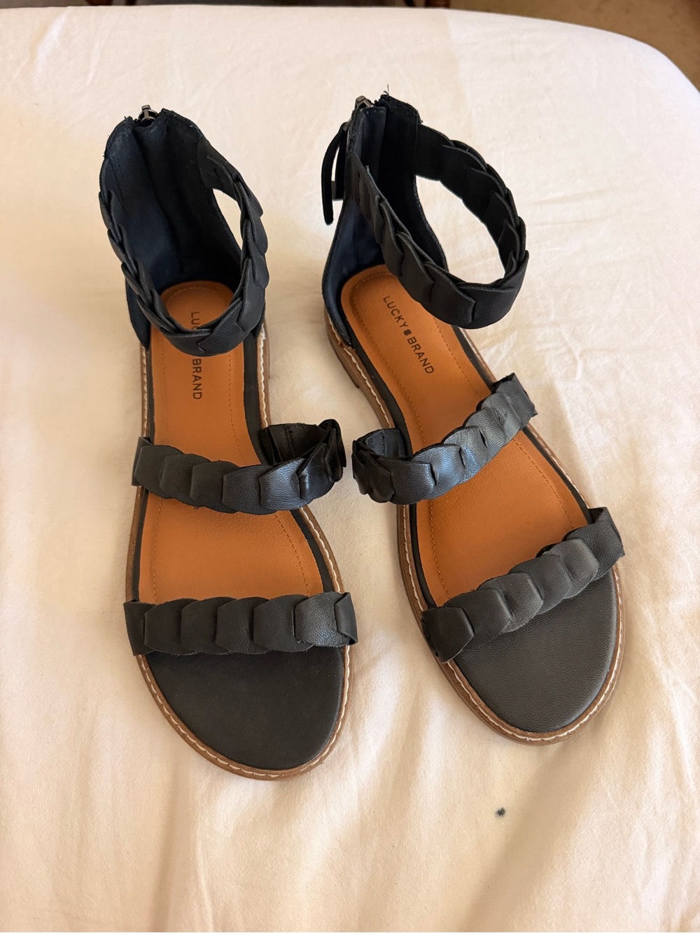 Lucky Brand Black Braided Sandals